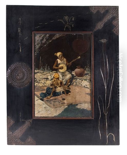 Orientalische Genreszene Mit Einem Rahmen Von Carlo Bugatti - view 1