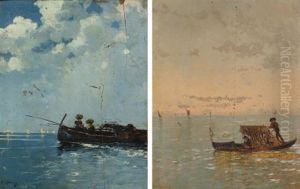 Fishermen In A Boat (+ Figures In A Gondola; Pair) Fishermen In A Boat (+ Figures In A Gondola; Pair)