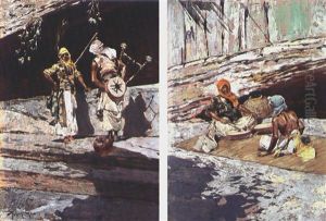 Araber Mit Musikinstrumenten (+ Araber Beim Trommeln; Pair) by Riccardo Pellegrini