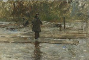 Fisherman And River's Edge, Holland Fisherman And River's Edge, Holland