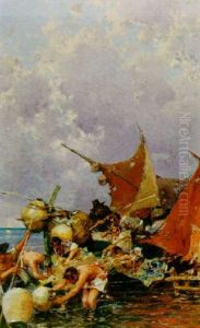 Fishermen Bringing In The Catch by Riccardo Pellegrini