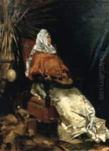 Lutspelande Kvinna by Riccardo Pellegrini