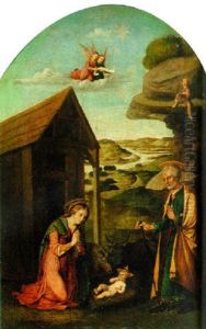 The Nativity by (Martino di Battista) Pellegrino da San Daniele