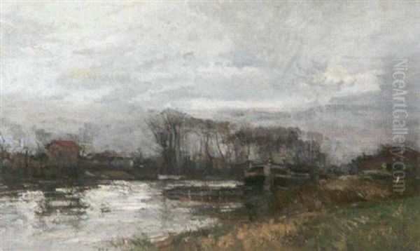 Fluslandschaft Mit Lastkahn (seine?) - view 1