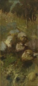 Paesaggio Con Pecore by Tito Pellicciotti