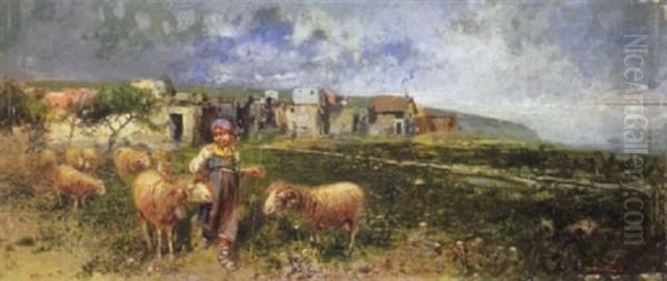 Pastorella E Pecore Al Pascolo - view 1