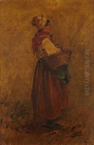 Femme Au Panier by Leon Germain Pelouse
