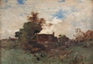 Village Et Basse-cour by Leon Germain Pelouse