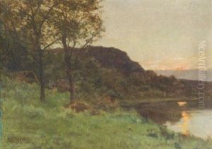 Charbonniers Au Bord Du Doubs by Leon Germain Pelouse