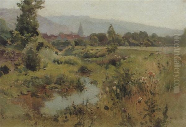 Sommerliche Wiesen- Und Bachlandschaft - view 1