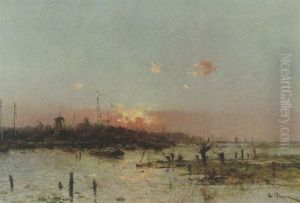 Paysage Fluvial by Leon Germain Pelouse