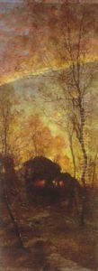 Sous-bois Au Crepuscule by Leon Germain Pelouse