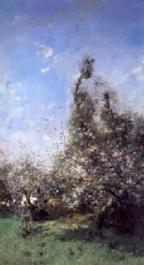 Landschaft Im Fruhling Mit Bluhenden Baumen by Leon Germain Pelouse