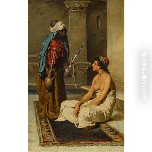 Orientalische Szene Mit Entblosster Frau by Francesco Peluso