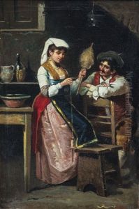 La Filatrice Ed Il Corteggiatore by Francesco Peluso