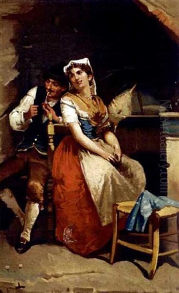 Couple In Kitchen Interior - view 1