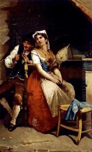 Couple In Kitchen Interior by Francesco Peluso