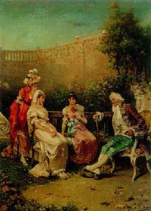 Elegant Figures On A Terrace Elegant Figures On A Terrace