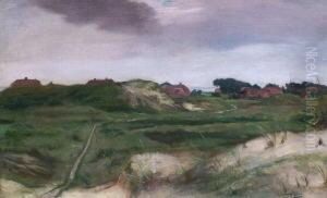 Dunenlandschaft Mit Dahinterliegenden Hausern by Edmund Blume