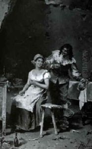 Tavern Interior With Cavalier And Maiden