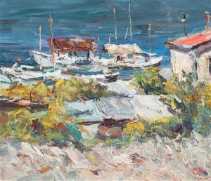 Voiliers En Bord De Mer by Yehuda Pen