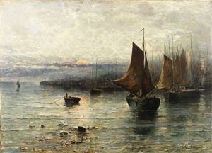 "marina Con Barcos" by Jose Gartner De La Pena