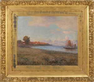 Luminous Seascape With Moored Boats Luminous Seascape With Moored Boats