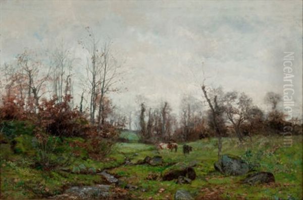 Cattle By A Stream, Pont Aven, Brittany - view 1