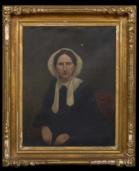 Portrait Of An Old Woman Wearing A Black Dress - view 1