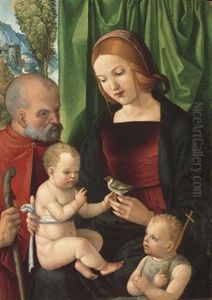 The Holy Family With The Infant Saint John The Baptist by Pier Maria Pennacchi