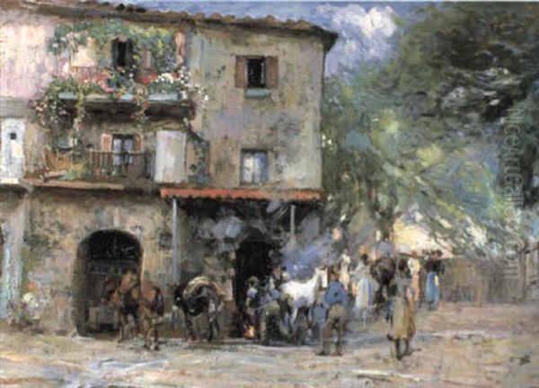 Villagers Outside A Smithy - view 1