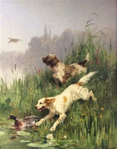 Chien Levant Les Canards - view 1
