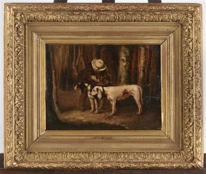 Jeune Chasseur Et Ses Chiens by Olivier de Penne