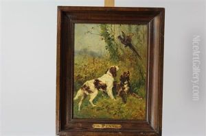 Chiens De Chasse Levant Un Faisan by Olivier de Penne
