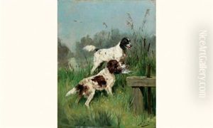 Deux Chiens De Chasse by Olivier de Penne