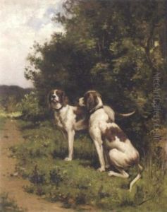 Two Hunting Dogs by Olivier de Penne