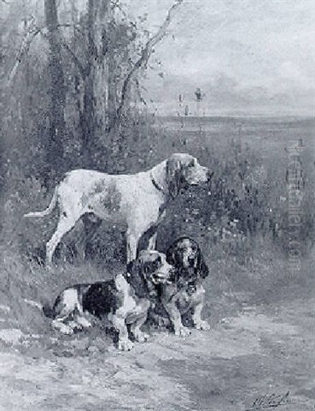 Un Setter Et Deux Bassets - view 1