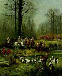 Chiens De Chasse En Foret by Olivier de Penne