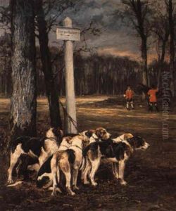 Chiens De Chasse En Foret by Olivier de Penne