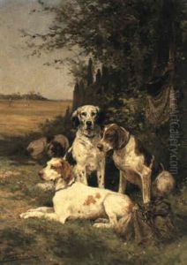 Four Hounds Resting by Olivier de Penne
