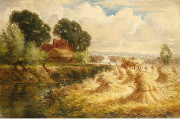 Harvesting Scene By A River - view 1