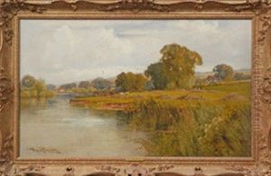 Harvesting Crops On The Banks Of The Thames by Harry Pennell