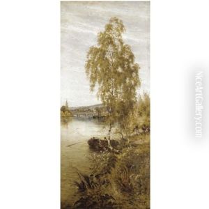 Cattle Watering (+ The Rowing Boat; Pair) by Harry Pennell
