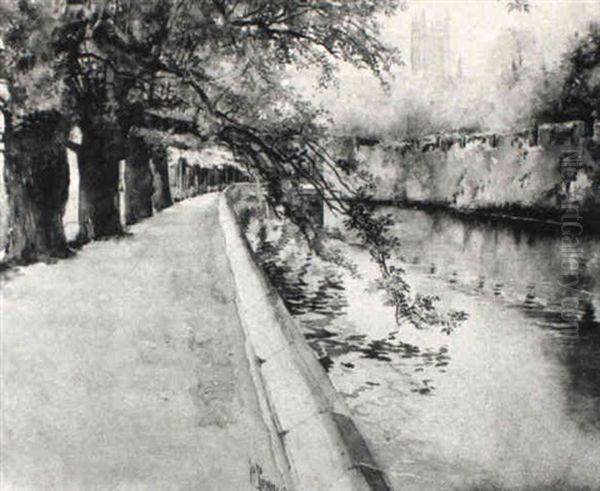 The Moat: Wells Cathedral From The Bishops Palace - view 1