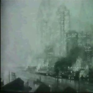 View Of New York From The Brooklyn Docks by Joseph Pennell