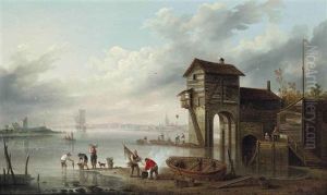 A View Of The Sluice House At Liverpool by John Pennington