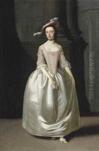 Portrait Of Anne Calter In A White Satin Dress Portrait Of Anne Calter In A White Satin Dress