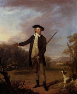 Portrait Of A Gentleman Standing With His Gun And Dog In A Landscape
