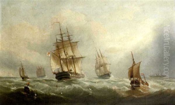 Warships Passing In The Channel - view 1