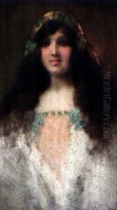 Portrait De Jeune Femme A La Coiffe